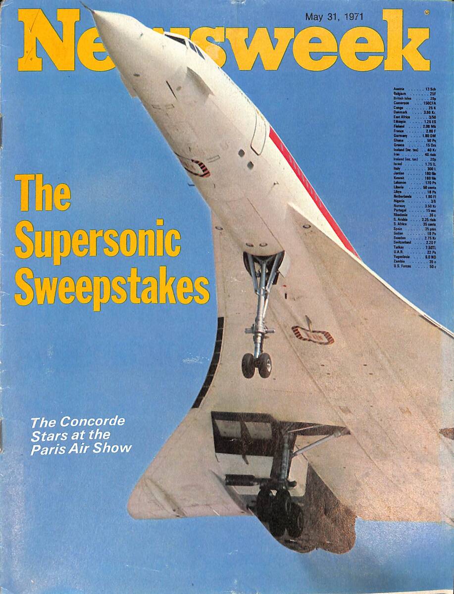 Newsweek Magazine May 31, 1971 - The Supersonic Sweepstakes, Tom Picton, John Barrymore NDR88680 - 1