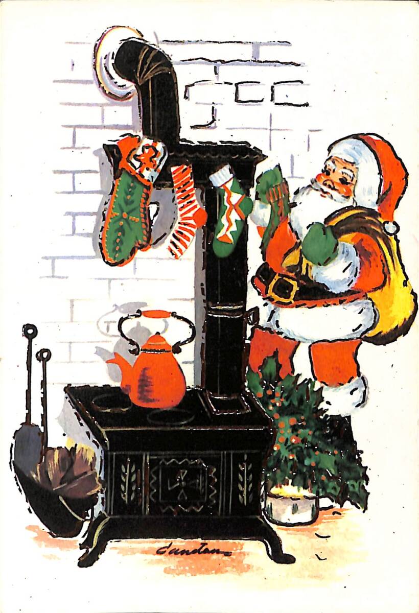 Noel Baba Temalı Kartpostal (Küçük Boy) KRT22920 - 1