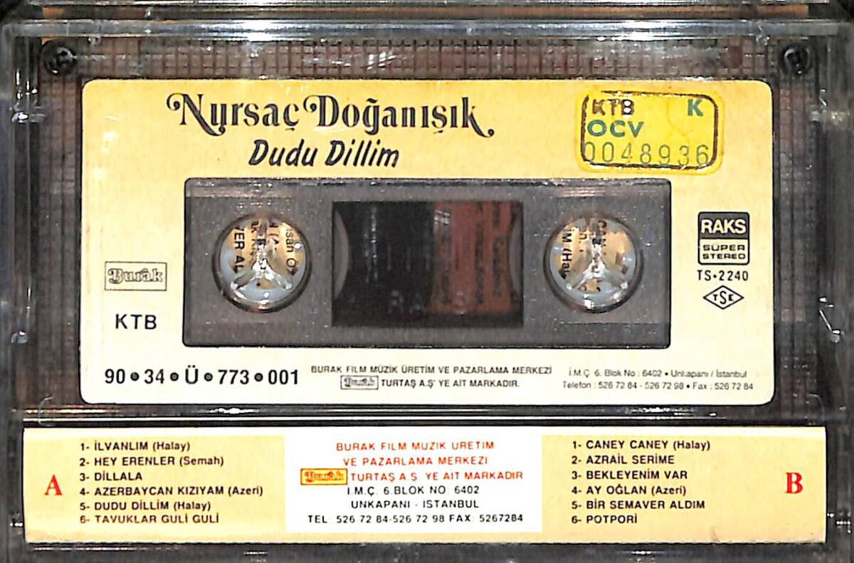 Nursaç Doğanışık - Dudu Dilli Kaset (Sarı Bandrol - İkinci El) KST27583 - 2