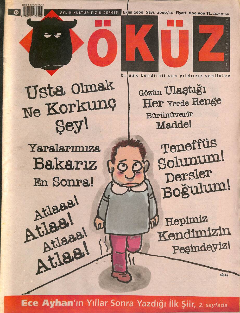 Öküz Aylık Kültür-Fizik Dergisi Ekim 2000 Sayı : 10 NDR89600 - 1