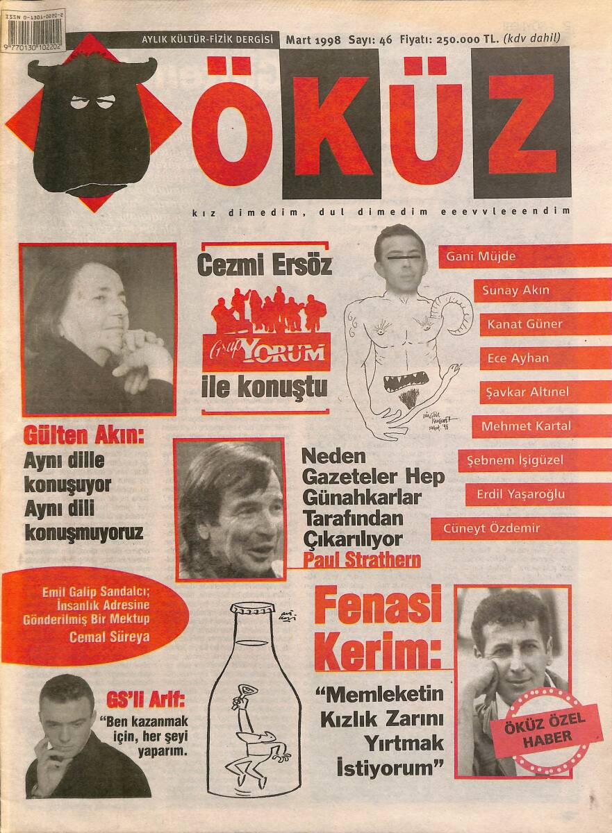 Öküz Aylık Kültür-Fizik Dergisi Mart 1998 Sayı : 46 NDR89586 - 1