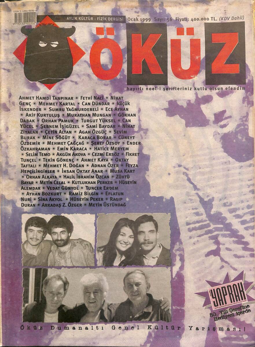 Öküz Aylık Kültür-Fizik Dergisi Ocak 1999 Sayı : 56 NDR89588 - 1