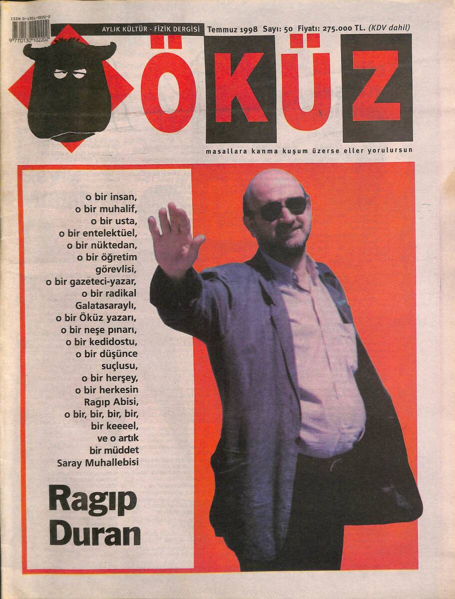 Öküz Aylık Kültür-Fizik Dergisi Temmuz 1998 Sayı : 50 NDR89585 - 1