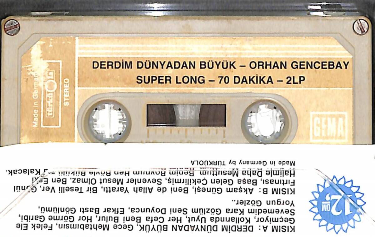 Orhan Gencebay - Derdim Dünyadan Büyük (Türküola) Kaset (İkinci El) KST26591 - 2