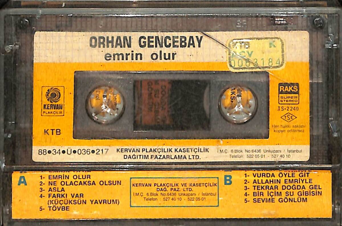 Orhan Gencebay - Emrin Olur (Sarı Bandrol) Kaset (İkinci El) PLK26562 - 2