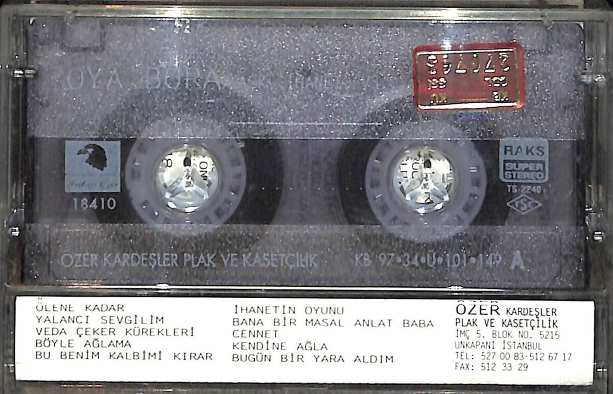 Oya Bora - Aşk,İhanet,Vs.. Kaset (Kırmızı Bandrol - İkinci El) KST27275 - 2