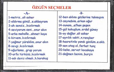 Özgün Seçmeler Kaset (İkinci El) KST24927 - 2