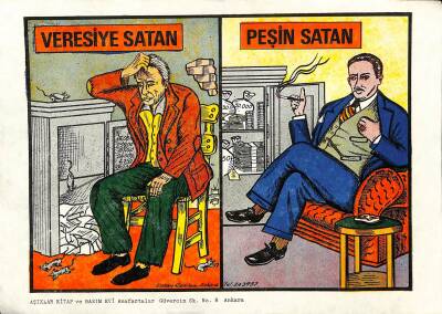 Peşin Satan Veresiye Satan Taş Baskı Bakkaliye Kartpostal KRT18500 - 1