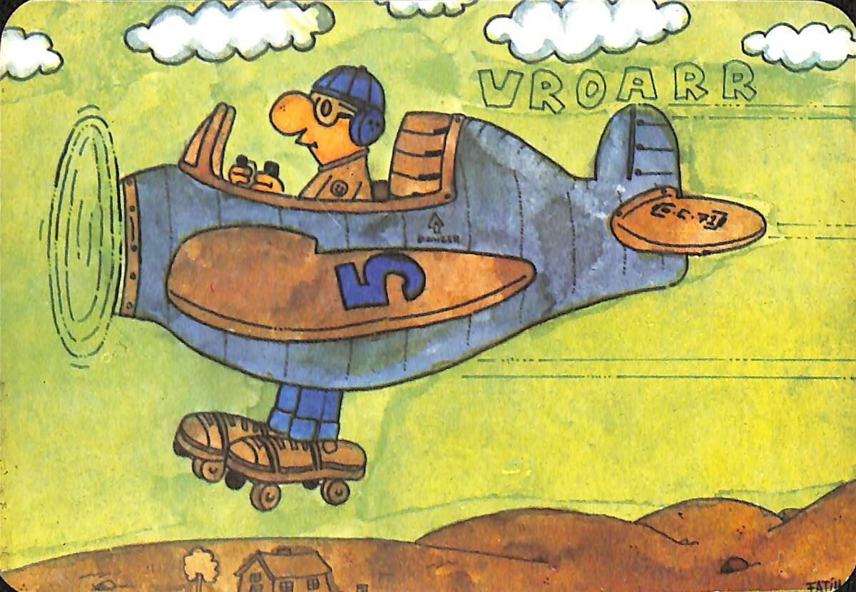 Pop Art Jumbo Jet Kartpostal (Küçük Boy) KRT23442 - 1