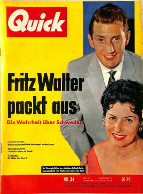 QUICK Nr. 34 23 August 1958 - Fritz WalterFreundin Sylvia NDR83615 - 1