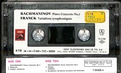 Rachmaninov - Piano Concerto No.2 - Franck Variations Symphoniques Kaset (İkinci El) KST23908 - 2