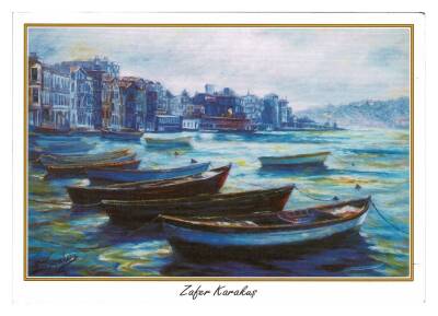 Ressam Zafer Karakuş Manzara Temalı Kartpostal KRT9541 - 1