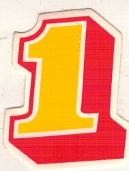 Retro 1 Sayılı Sticker AKS1558 - 2