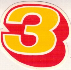 Retro 3 Sayılı Sticker AKS1560 - 2