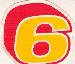 Retro 6 Sayılı Sticker AKS1562 - 2