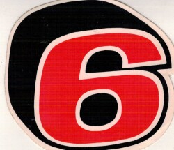 Retro 6 Sayılı Sticker AKS1563 - 1