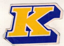 Retro Sarı K Harfli Sticker AKS1495 - 2