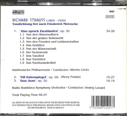 Richard Strauss (Also Sprach Zarathustra) (CD Sıfırdır) CD22855 - 6