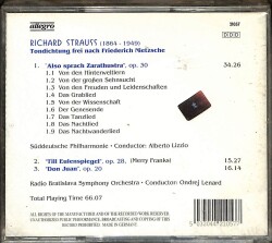 Richard Strauss - Also Sprach Zarathustra (Ürün Sıfırdır) CD2869 - 8