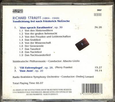 Richard Strauss - Also Sprach Zarathustra (Ürün Sıfırdır) CD2869 - 6