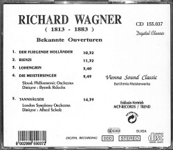 Richard Wagner - Bekannte Ouvertüren CD (İkinci El) CD3695 - 2