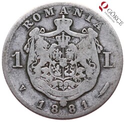 Romanya 1 Lei 1881 Temiz Gümüş YMP609 - 2