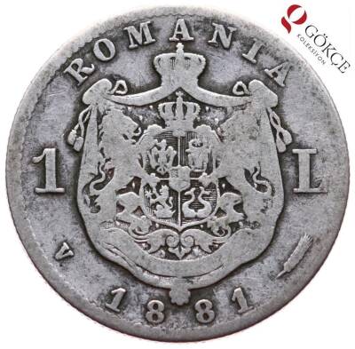 Romanya 1 Lei 1881 Temiz Gümüş YMP609 - 2