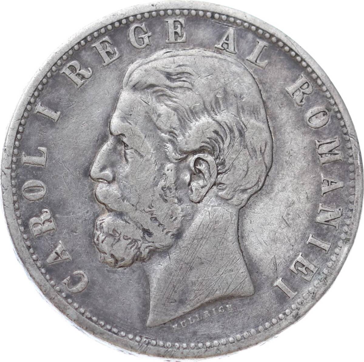 Romanya 5 Lei 1881 *Carol I * Gümüş ÇT YMP10956 - 1