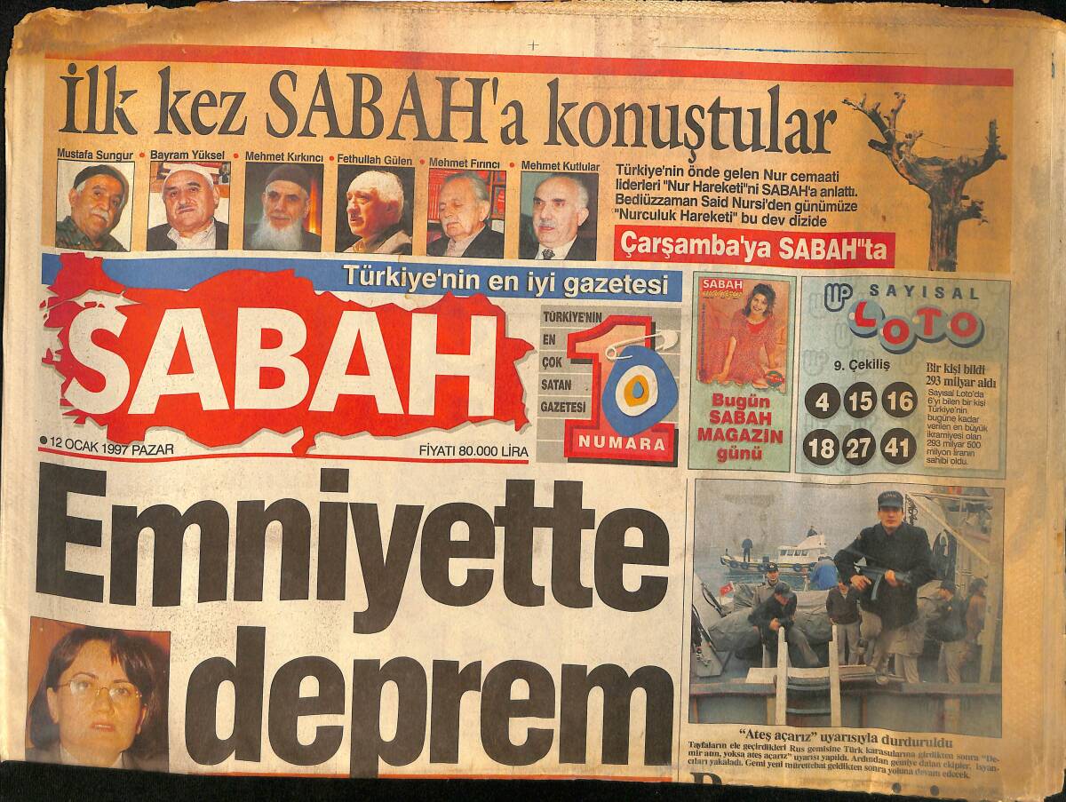 Sabah Gazetesi 12 Ocak 1997 - Erbakan'ın Konukları - Liz Taylor Yaşgününde İstanbulda GZ155463 - 1