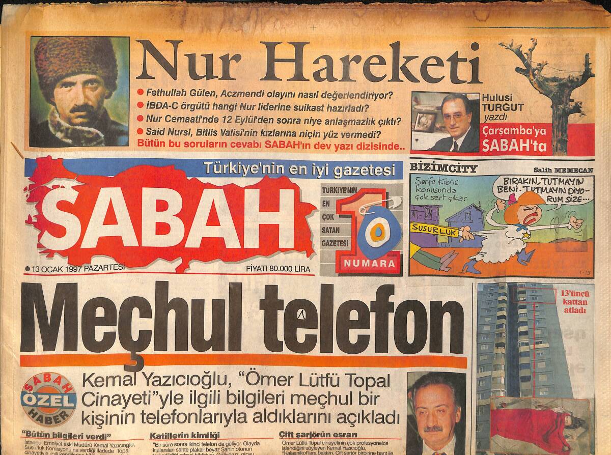 Sabah Gazetesi 13 Ocak 1997 - Uday İle Yeltsin Ağırlaştı - Terim'den Gözdağı GZ155465 - 1