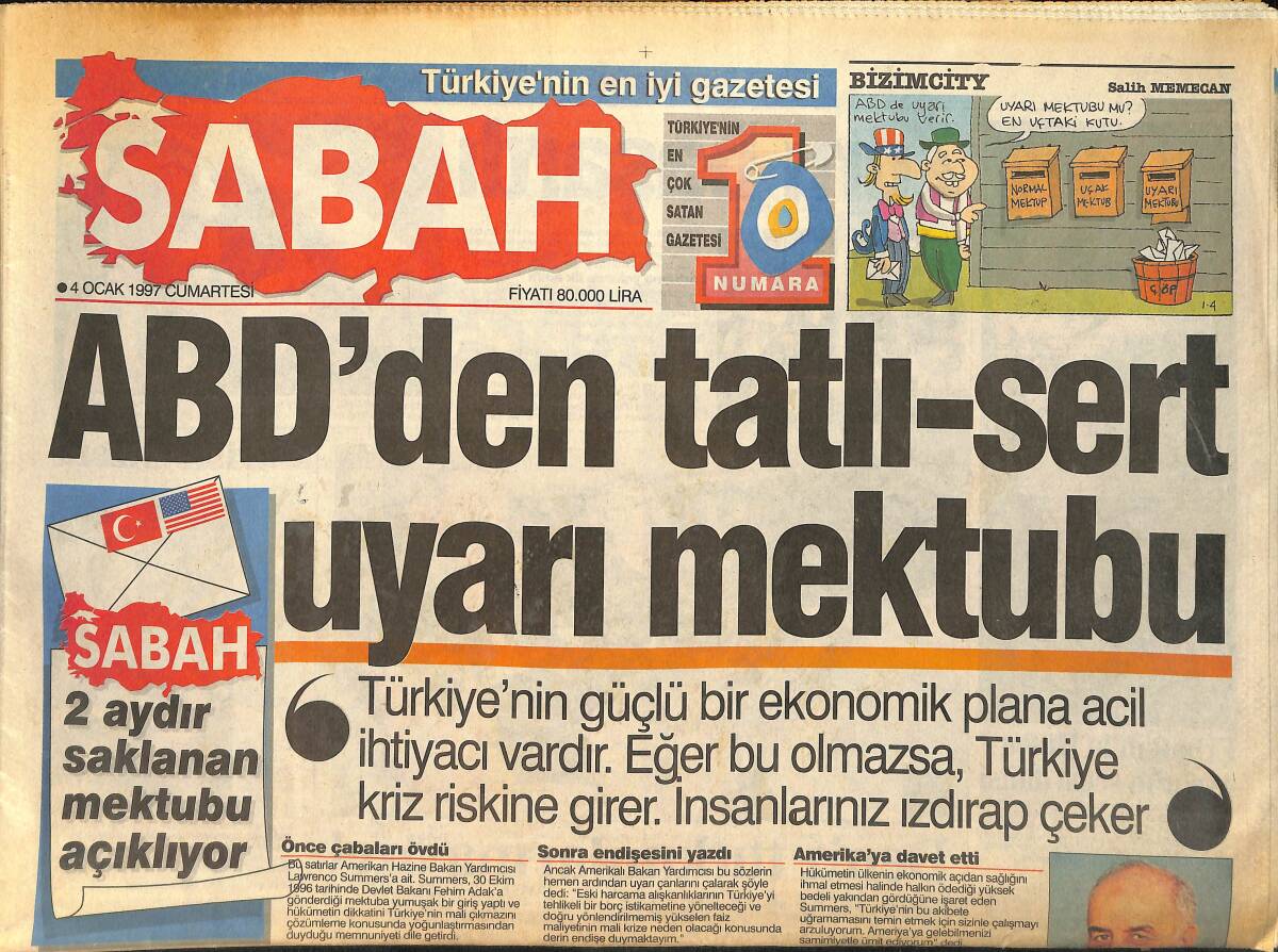 Sabah Gazetesi 4 Ocak 1997 - Demi Moore'u Gölgede Bıraktı - SSK'da Yeni Komedi GZ155430 - 1