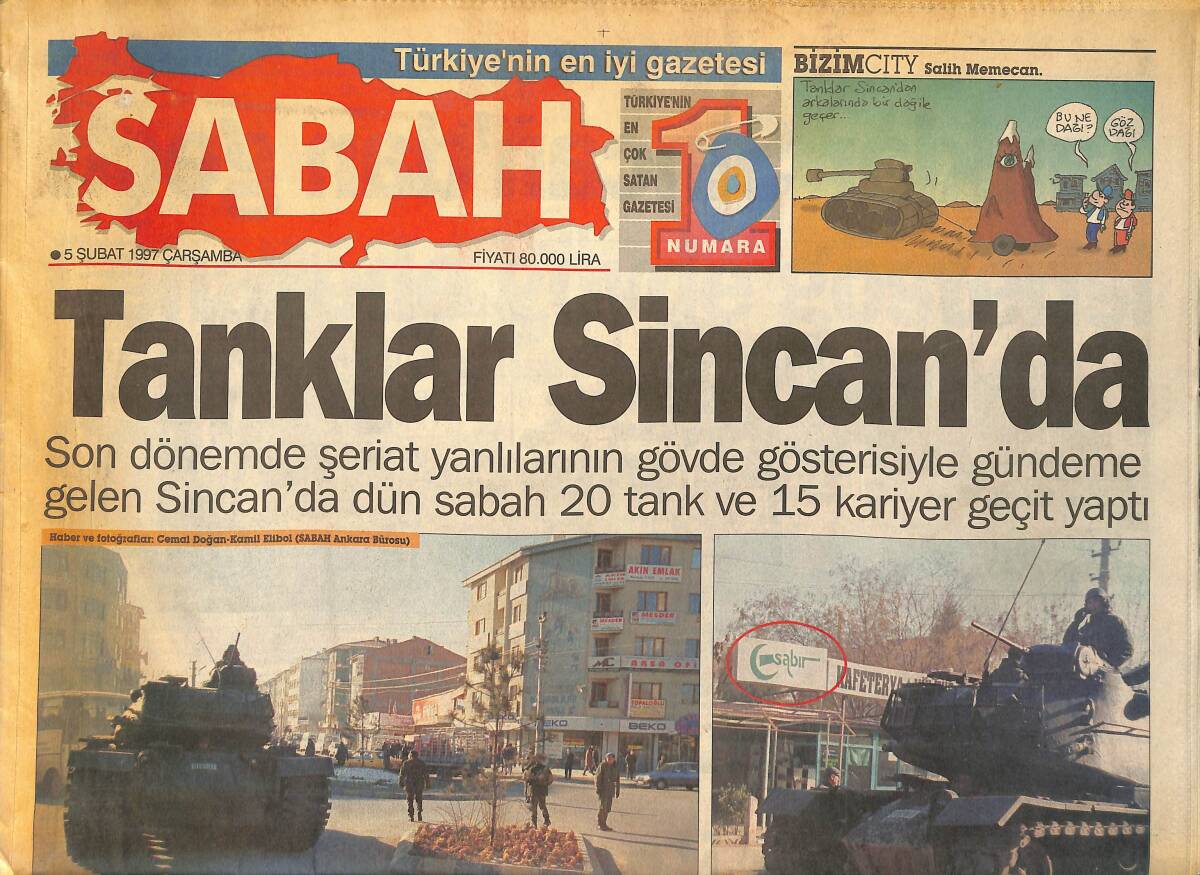 Sabah Gazetesi 5 Şubat 1997 - Tanklar Sincan'da - Mike Tyson Kötü Dayak Yemişti GZ155432 - 1