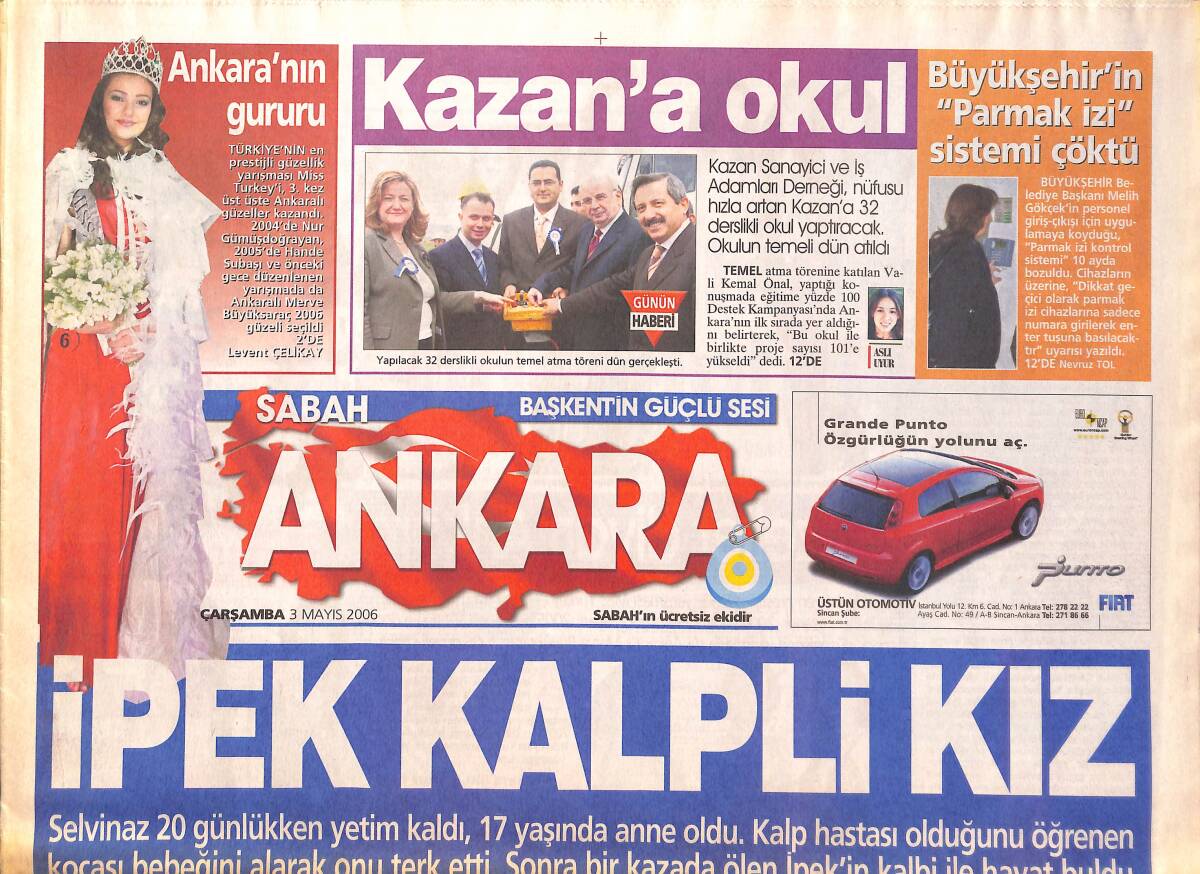 Sabah Gazetesi Ankara Eki 3 Mayıs 2006 - Ankara'nın Gururu Miss Tukey ...