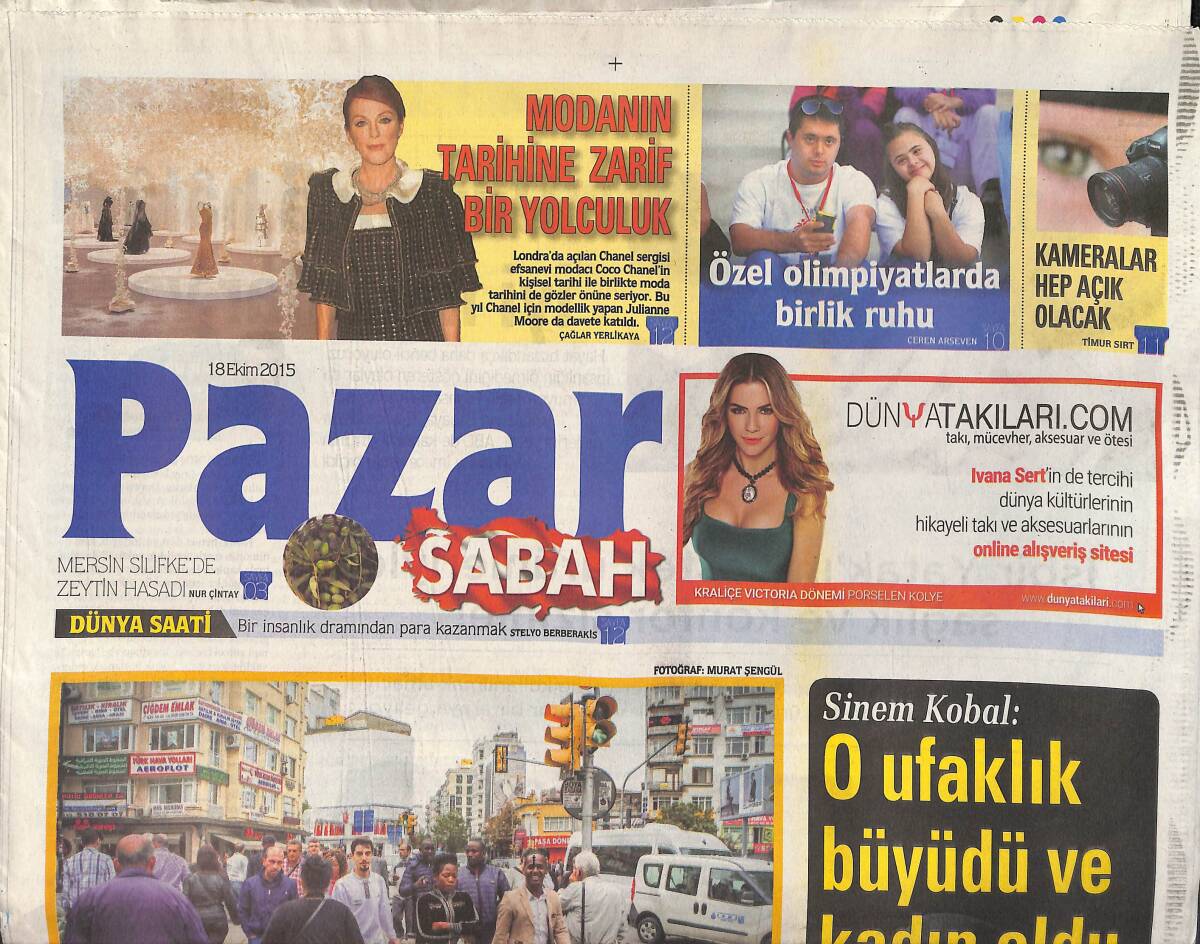 Sabah Gazetesi Pazar Eki 18 Ekim 2015 - Sinem Kobal: O Ufaklık Büyüdü Ve Kadın Oldu GZ154749 - 1