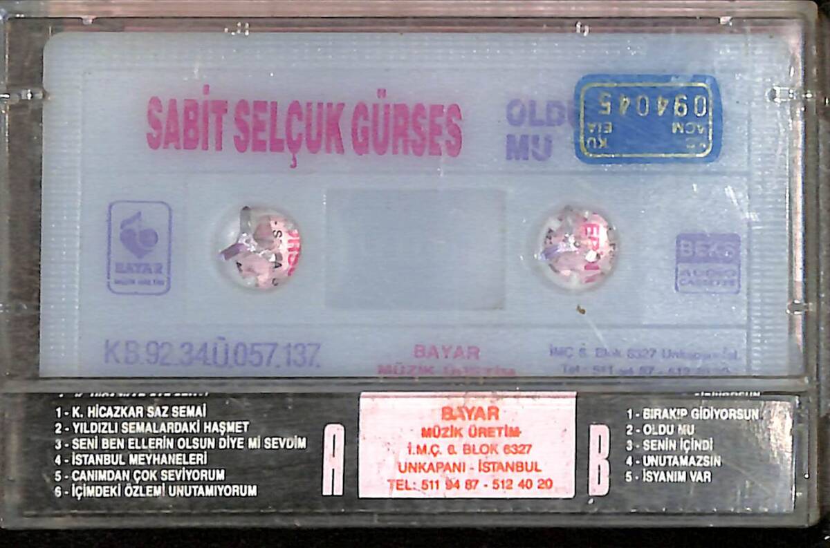 Sabit Selçuk Gürses - Oldu Mu Kaset (Mavi Bandrol - İkinci El) KST27183 - 2