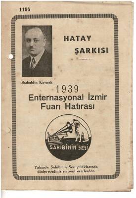 Sadeddin Kaynak -1939 Enternasyonal İzmir Fuar Hatırası Nota Kitapçığı EFM1960 - 1