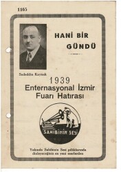 Sadeddin Kaynak -1939 Enternasyonal İzmir Fuar Hatırası Nota Kitapçığı EFM1961 - 1