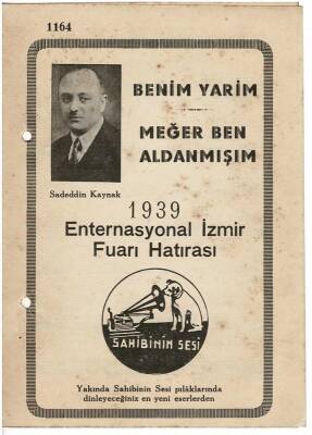 Sadeddin Kaynak - Meğer Ben Aldanmışım Nota Kitapçığı EFM1975 - 1