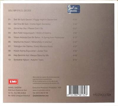 Sadun Aksüt - Sisli Bir Eylül Gecesi CD Müzik (İkinci El ) CD3117 - 8