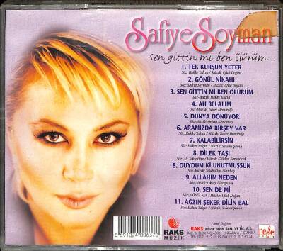 Safiye Soyman *Sen Gittin mi Ben Ölürüm * ( İkinci El ) CD Müzik CD2219 - 2