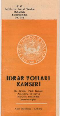 SAĞLIK- 1947 İdrar Yolları Kanseri Broşürü EFM(N)3759 - 3