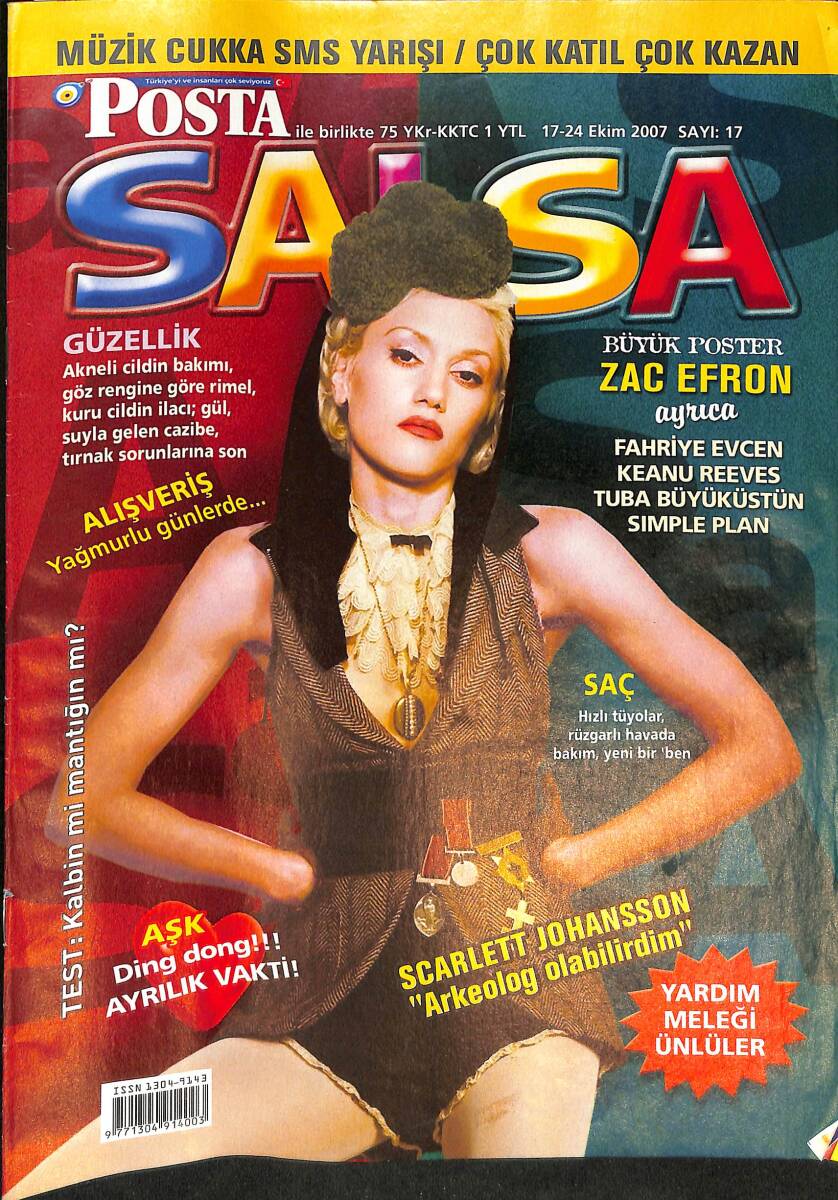 SALSA Dergisi 17-24 Ekim 2007 - Kapak Gwen Stefani, Zac Efron, Fahriye Evcen, Keanu Reeves NDR88406 - 1