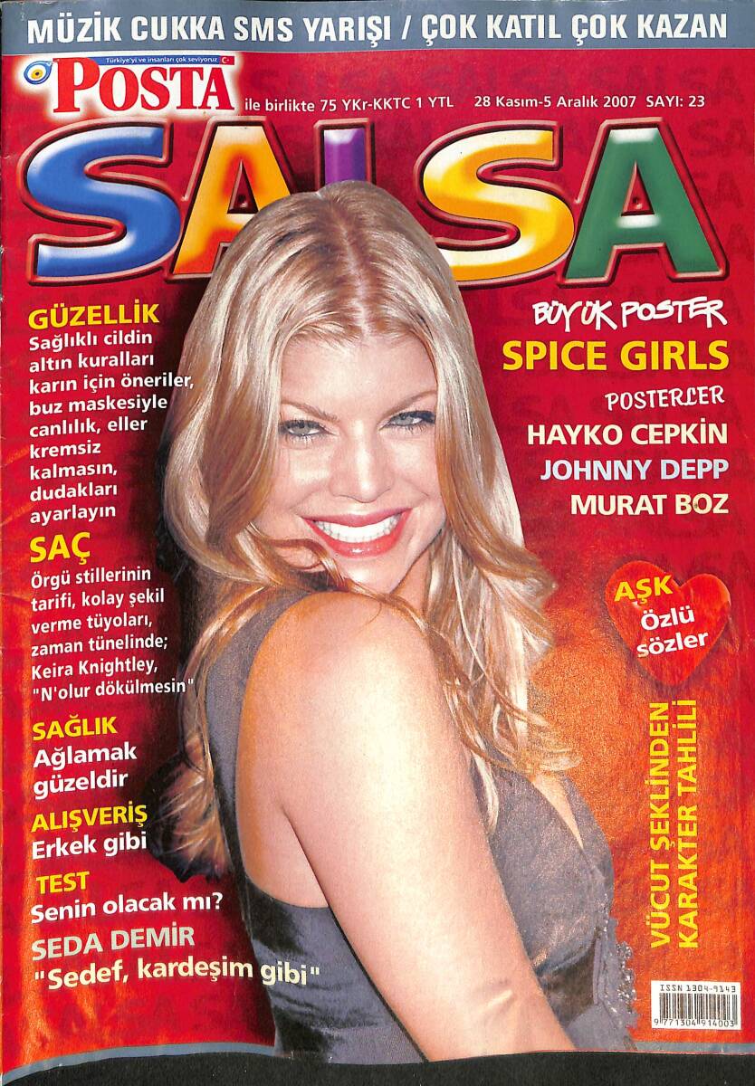 Salsa Dergisi 28 Kasım- 5 Aralık 2007 Sayı:23 - Kapak Fergie, Spice Girls, Murat Boz NDR88423 - 1