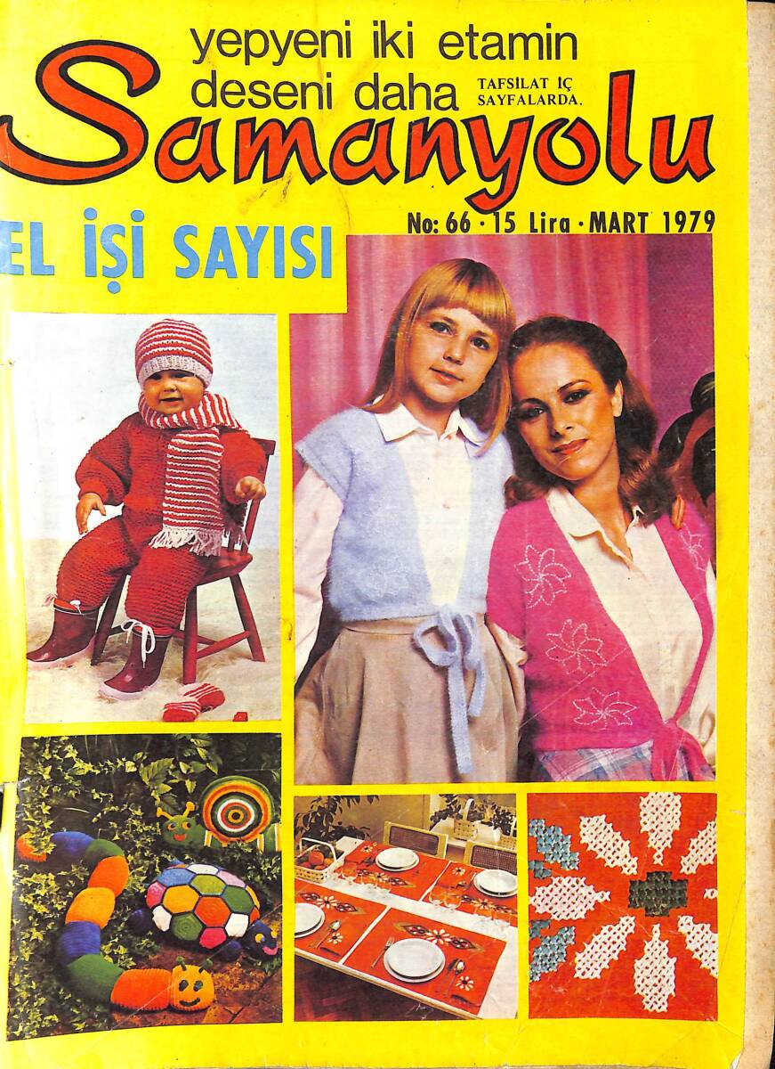 Samanyolu El İşi Sayısı No : 66 Mart : 1979 - Kumaşa Renkli Basılmış Motifler NDR90754 - 1