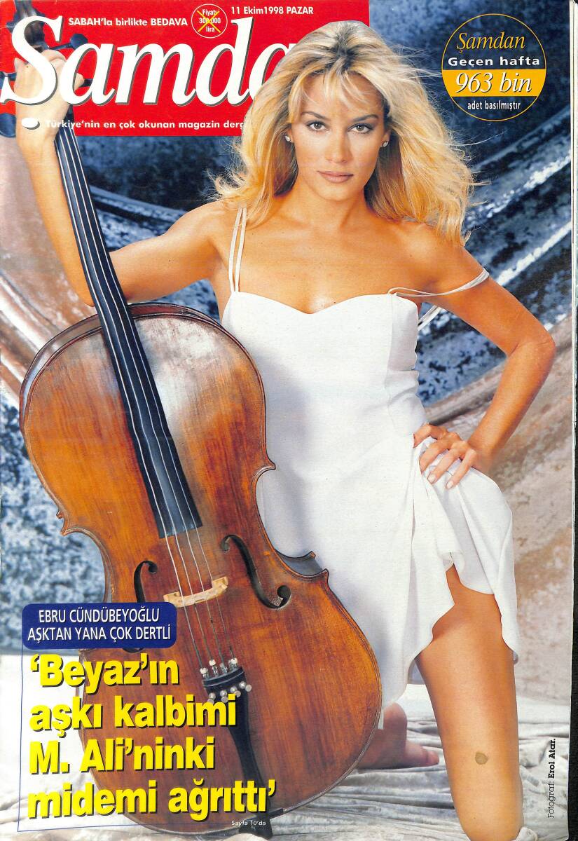 Şamdan Dergisi 11 Ekim 1998 - Ebru Cündübeyoğlu - Ebru Gündeş - Hülya Avşar - Tarkan - Sibel can - Hande Ataizi - Mahsun Kırmızıgül NDR88106 - 1