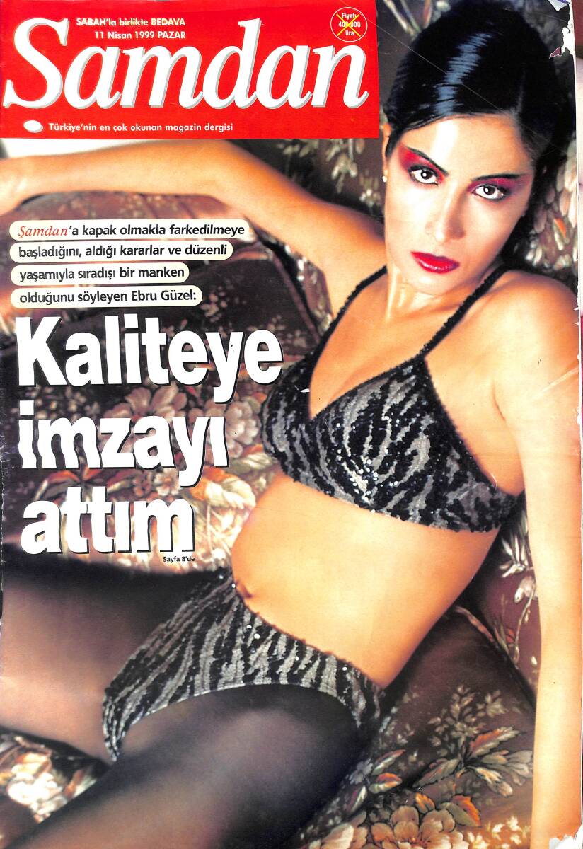 Şamdan Magazin Dergisi 11 Nisan 1999 - Hande Ataizi - Mahsun Kırmızıgül - Meltem Cumbul - Serdar Ortaç - Ebru Güzel - İbrahim Tatlıses NDR88112 - 1