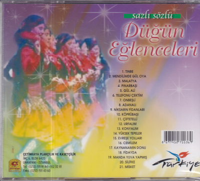 Sazlı Sözlü Düğün Eğlenceleri (Sıfır Ürün) CD Müzik CD1267 - 2