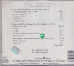 Schubert Brahms Bartok - Sonatas For Violin And Piano (Sıfır Ürün) CD Müzik CD853 - 8