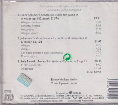 Schubert Brahms Bartok - Sonatas For Violin And Piano (Sıfır Ürün) CD Müzik CD853 - 8