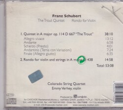 Schubert Franz -Rondo For Violin The Trout Quintet (Sıfır Ürün) CD Müzik CD862 - 8